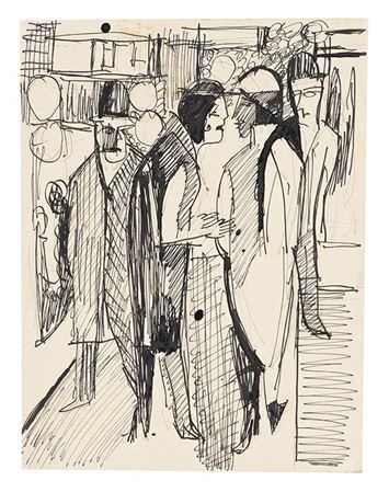 Street scene (passers-by on the street). 1928.