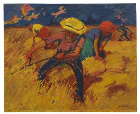 Bielefeld Schnitter. 1923. by Ernst Sagewka - Auction record, sale price, and art valuation. Compare with similar artists and explore comparable artworks.