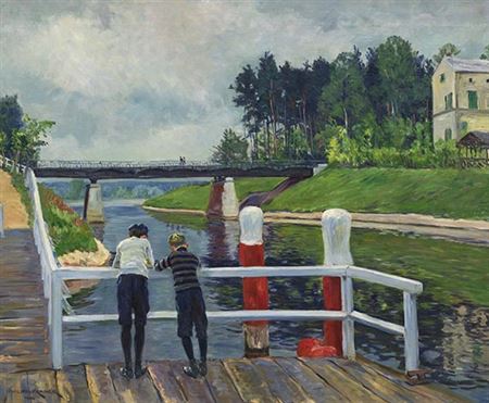 Auf der Landungsbrücke. 1906.