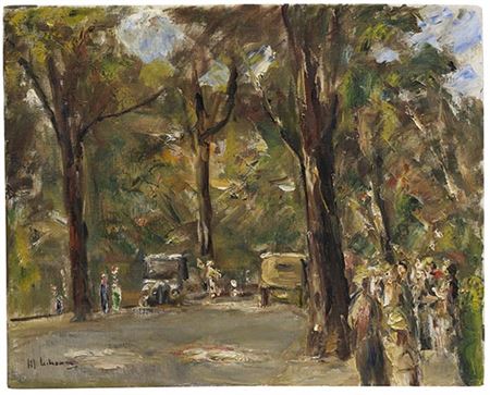 Avenue with Walkers and Automobiles