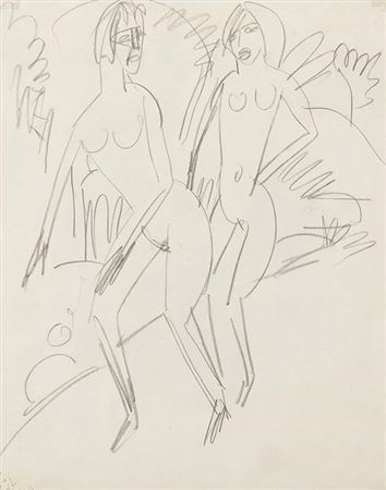 Two bathers on the Fehmarn coast , 1913