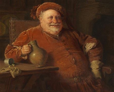 Falstaff with jug and dice game