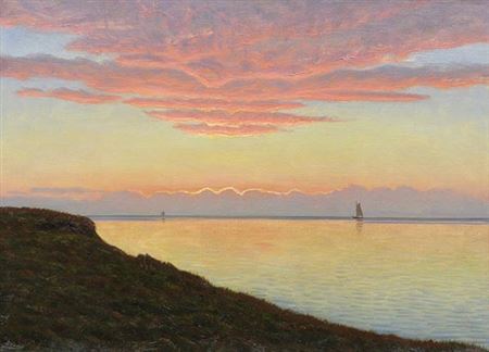 Coastal landscape in sunset by Albert Edward Wang - Auction record, sale price, and art valuation. Compare with similar artists and explore comparable artworks.