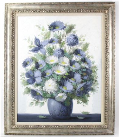 Flowers in Blue Vase