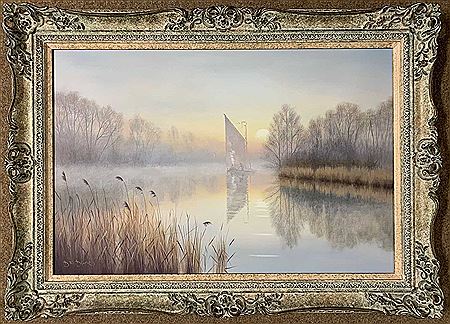 "Dawn on a Misty River"