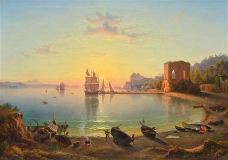 Landscape near Naples with view of Vesuvius