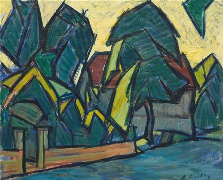 Trees by Oscar Wilhelm (Oskar) Luthy - Auction record, sale price, and art valuation. Compare with similar artists and explore comparable artworks.