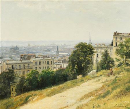 Paris seen from the Butte Montmartre south side before the construction of the Willette square by Stanislas Lépine - Auction record, sale price, and art valuation. Compare with similar artists and explore comparable artworks.