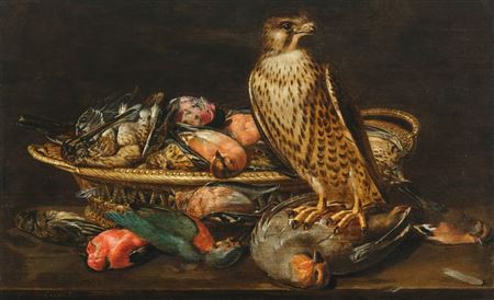Still Life with a Peregrine Falcon and Birds