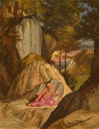 Saint Jerome in the wilderness.