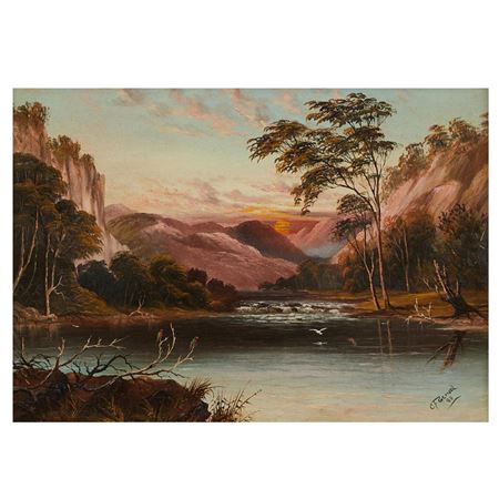 Sunset 1888 by Charles Frederick Gerrard - Auction record, sale price, and art valuation. Compare with similar artists and explore comparable artworks.