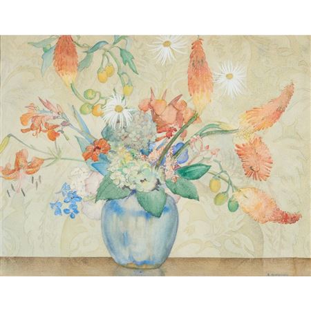 Still Life in Blue Vase