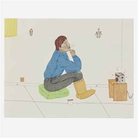 Plucking Beard Hairs by Annie Pootoogook - Auction record, sale price, and art valuation. Compare with similar artists and explore comparable artworks.