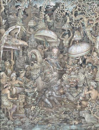 Sample artwork by Nyoman Kayun (Born 1954), known for painting - View similar artists and auction records
