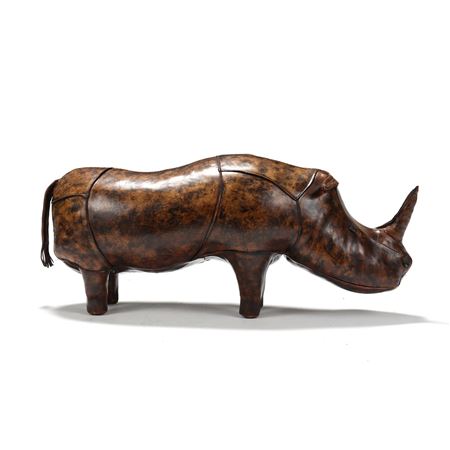 Leather Rhinoceros Footstool