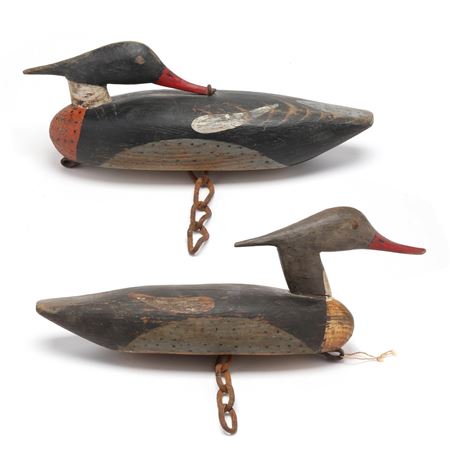 Pair of Mergansers by Alvin "Gunner" Meekins - Auction record, sale price, and art valuation. Compare with similar artists and explore comparable artworks.