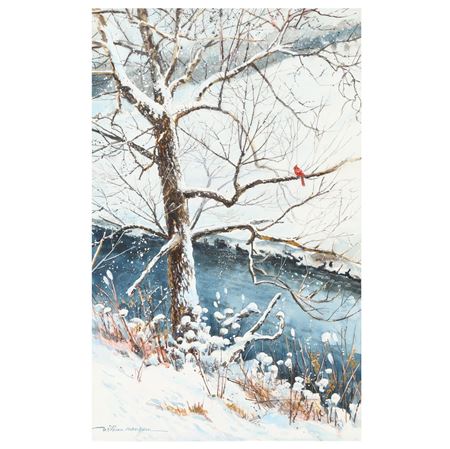 Cardinal in the Snow by William Mangum - Auction record, sale price, and art valuation. Compare with similar artists and explore comparable artworks.