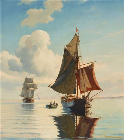 Sailing Boats on Calm Seas by Gilbert Franz Neumann - Auction record, sale price, and art valuation. Compare with similar artists and explore comparable artworks.