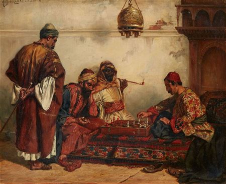 Orientals playing chess