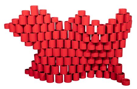 'Undulating Cylinders' Metal Sculpture