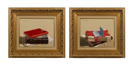 Books stacked on papers (2) by Piero Antonelli - Auction record, sale price, and art valuation. Compare with similar artists and explore comparable artworks.