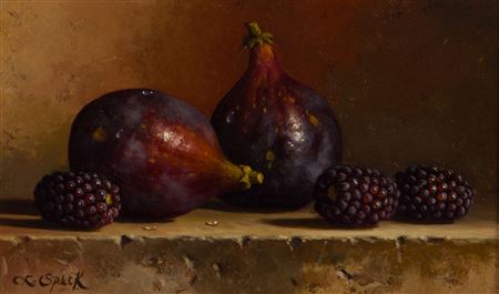 Still Life of Figs and Blackberries