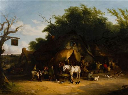 'Travelers Resting at a Country Inn'