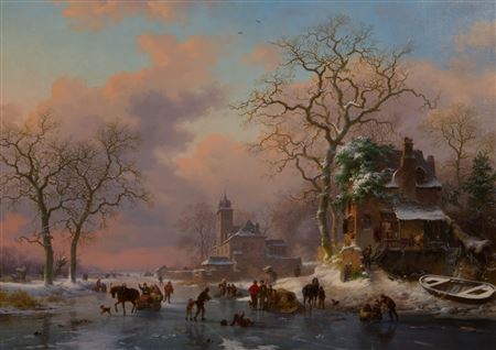 'A Winter Landscape with Figures'