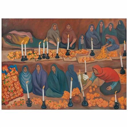 Celebrating the Day of the Dead in Pátzcuaro, Michoacán by Alfredo Zalce - Auction record, sale price, and art valuation. Compare with similar artists and explore comparable artworks.
