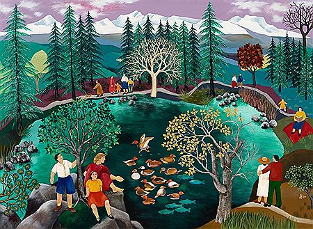 Sunday by the Lake, 1987 by Johanna Hildebrandt - Auction record, sale price, and art valuation. Compare with similar artists and explore comparable artworks.