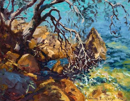Lakeside Trees by William E Rees - Auction record, sale price, and art valuation. Compare with similar artists and explore comparable artworks.