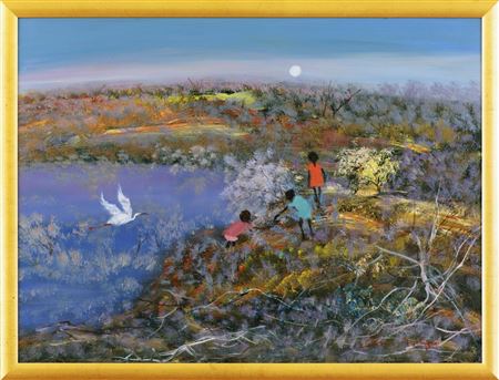 Untitled (Sundown by the Lake) by Steven Deutscher - Auction record, sale price, and art valuation. Compare with similar artists and explore comparable artworks.