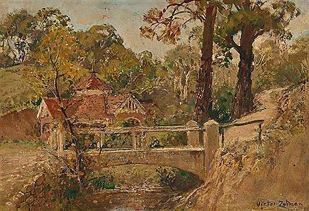 Pavilion, Hepburn Springs by Victor Zelman - Auction record, sale price, and art valuation. Compare with similar artists and explore comparable artworks.