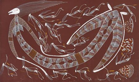 Sample artwork by Eddie Blitner (Born 1961), known for contemporary painting, abstract, elongated figure - View similar artists and auction records