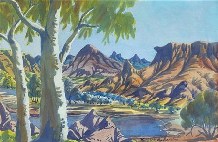 Central Australian Landscape by Herbert Raberaba - Auction record, sale price, and art valuation. Compare with similar artists and explore comparable artworks.