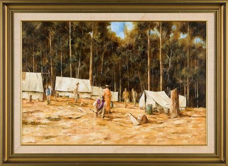The gathering by John Guy - Auction record, sale price, and art valuation. Compare with similar artists and explore comparable artworks.
