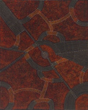 Sample artwork by Gracie Morton Nagale Pwerle (Born 1956), known for aboriginal botanical painting of bush plums (arnwekety) - View similar artists and auction records