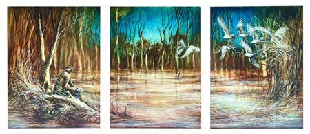 Looking Back, triptych