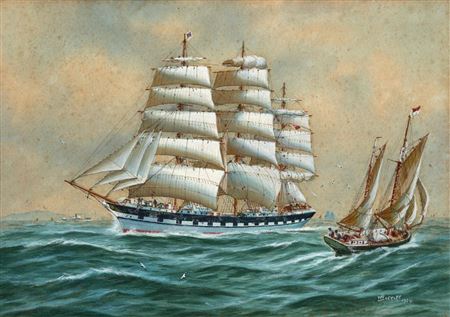 The Clipper Mount Stewart, 1924 by Walter Barratt - Auction record, sale price, and art valuation. Compare with similar artists and explore comparable artworks.