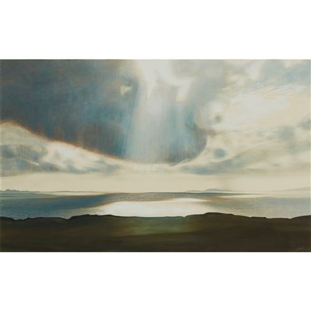 Sample artwork by Bet Low (1924 - 2007), known for abstract horizontal land and water scene watercolor images - View similar artists and auction records