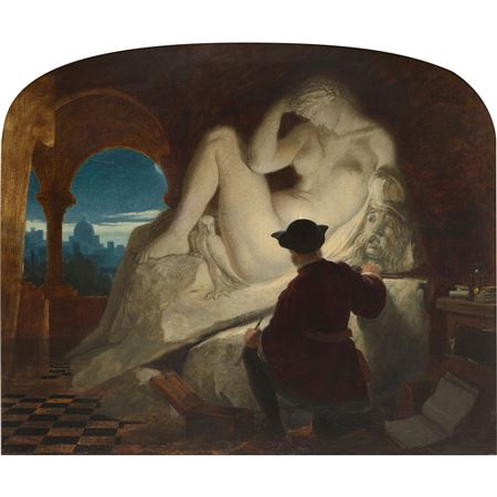 MICHELANGELO SCULPTING THE STATUE OF 'NIGHT'