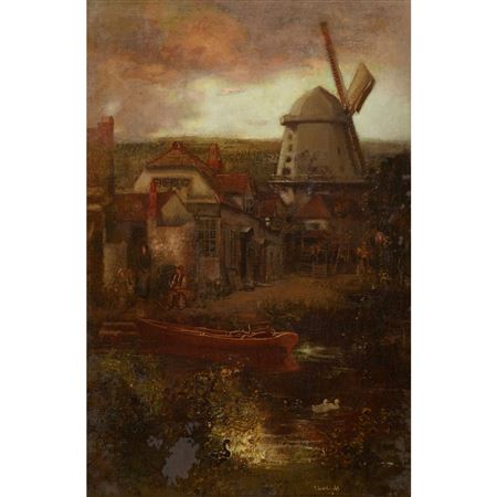 THE WINDMILL, HOLLAND by John Lochhead - Auction record, sale price, and art valuation. Compare with similar artists and explore comparable artworks.