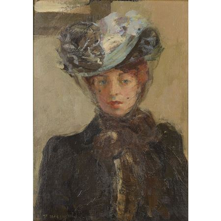 The Veiled Hat (Portrait of the Artist's Sister) by Bessie Macnicol - Auction record, sale price, and art valuation. Compare with similar artists and explore comparable artworks.