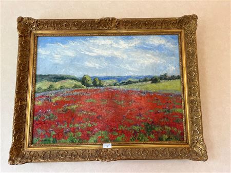 Field of poppies by Jehan Berjonneau - Auction record, sale price, and art valuation. Compare with similar artists and explore comparable artworks.