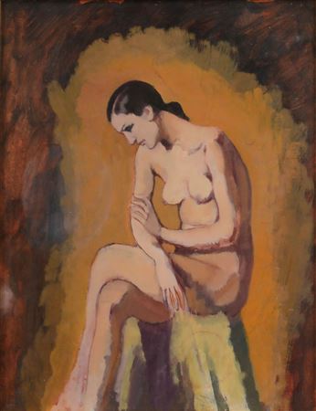 Seated nude (portrait of Carla Costa)