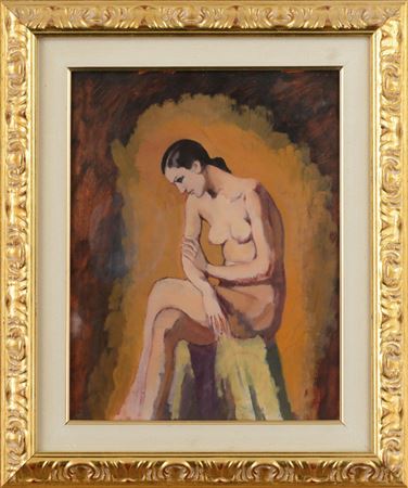 Seated nude (portrait of Carla Costa)