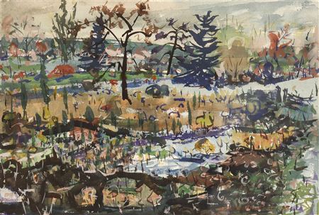 ''Landscape'' 1959 by John Matsudaira - Auction record, sale price, and art valuation. Compare with similar artists and explore comparable artworks.
