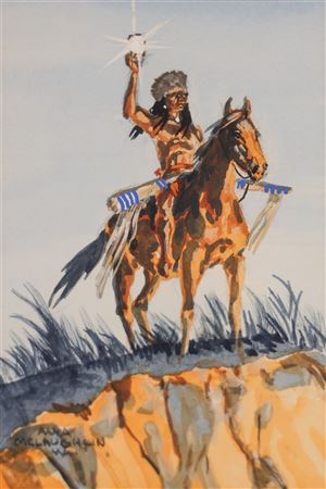 ''Indian with Signal Mirror''