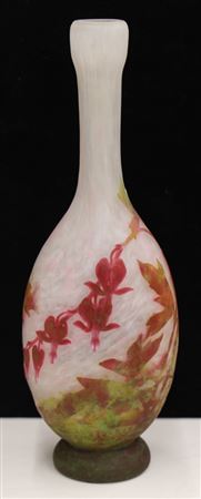 French Cameo Glass Bud Vase