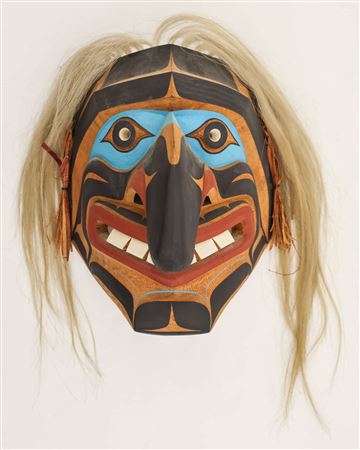 ''Kwakiutl Fool'' 1991 Cedar Mask
